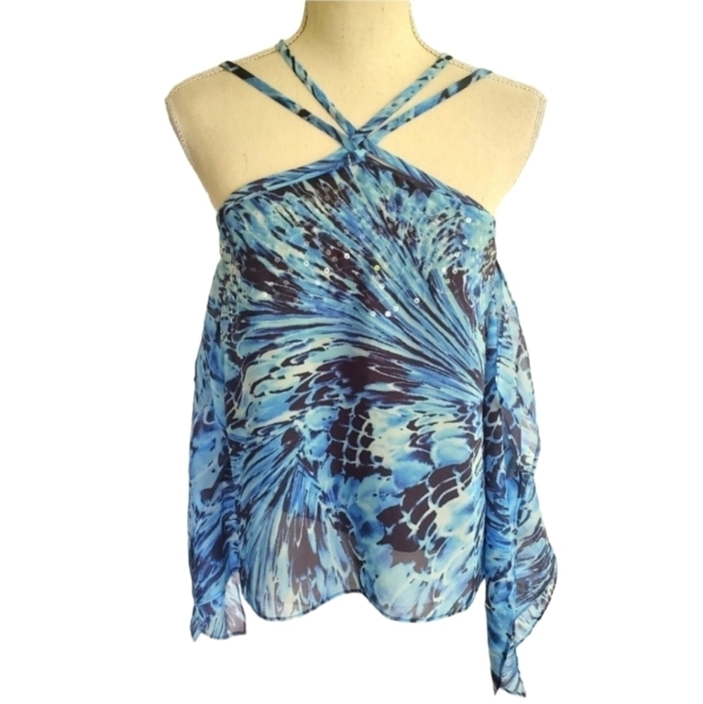 Jennifer Lopez Sequin Ruffle Top - Picture 2 of 9